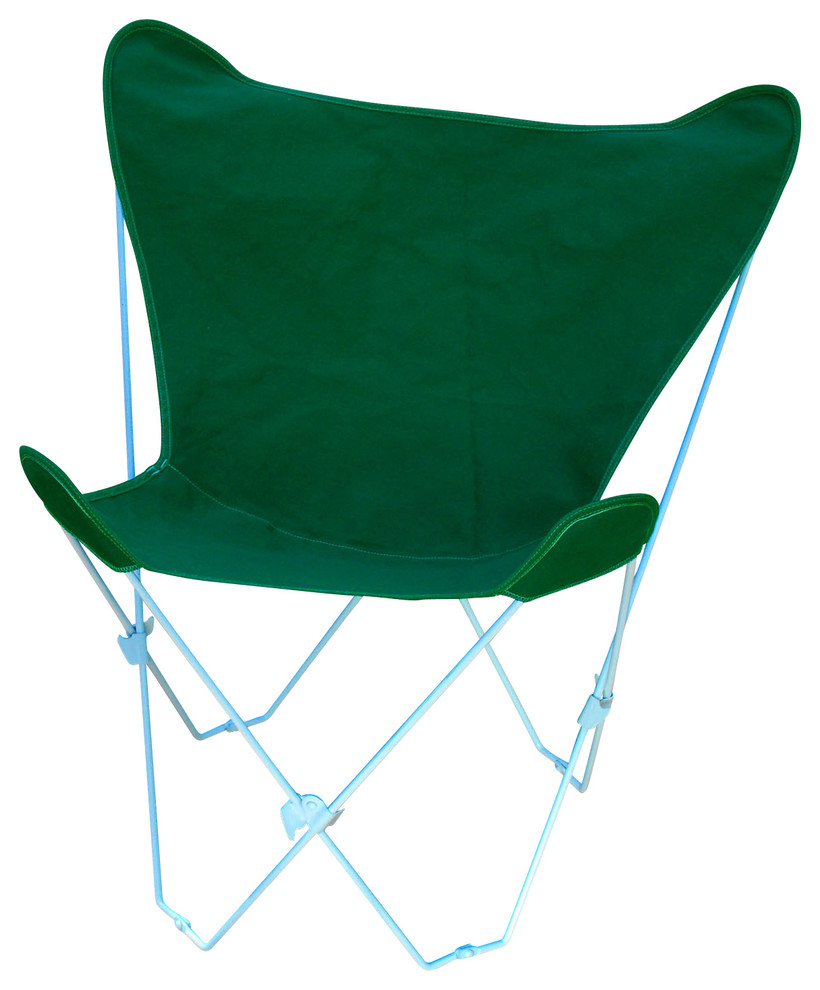 Butterfly Chair And Cover Combination With White Frame - Hunter Green