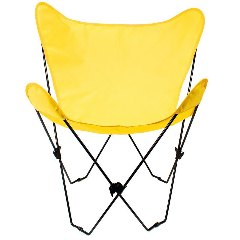 Butterfly Chair and Cover Combination With Black Frame, Sunny Gold