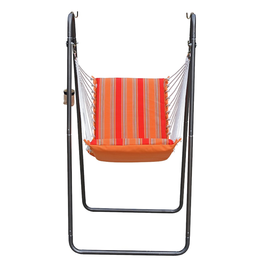 Deluxe Soft Comfort Hanging Chair SUNBRELLA - Bravada Salsa