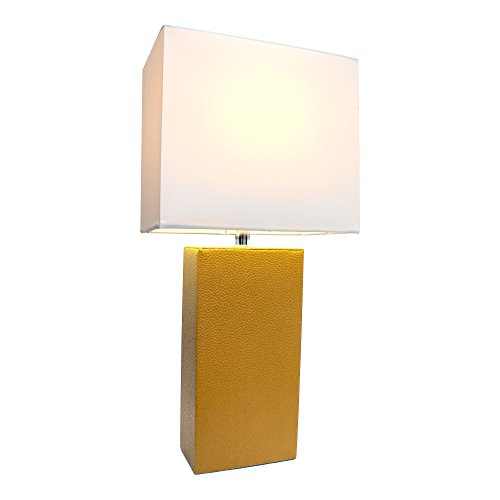 Elegant Designs Modern Tan Leather Table Lamp