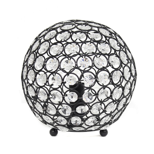 Elegant Designs Elipse 8 Inch Crystal Ball Sequin Table Lamp, Restoration Bronze