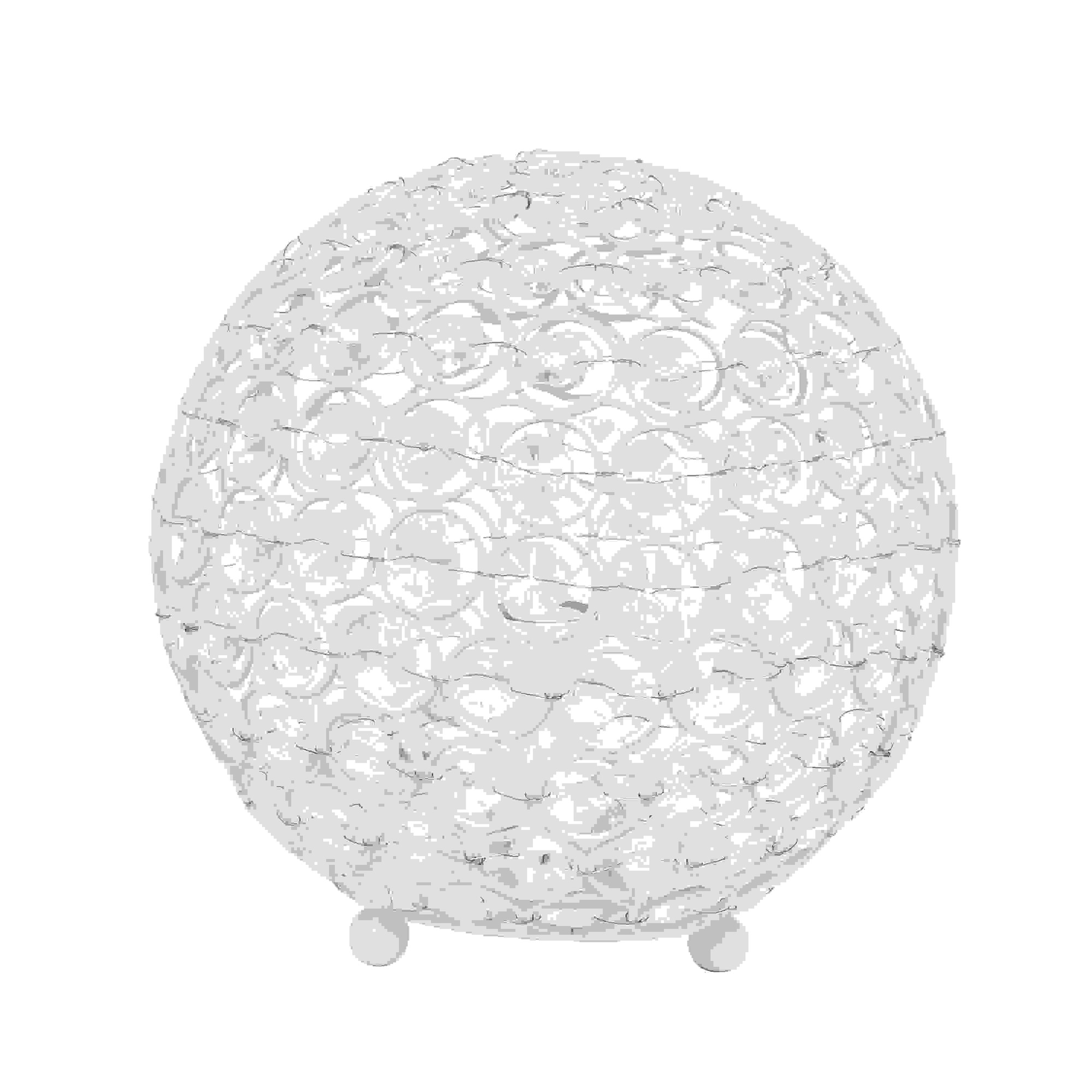 Elegant Designs Elipse 8 Inch Crystal Ball Sequin Table Lamp, White
