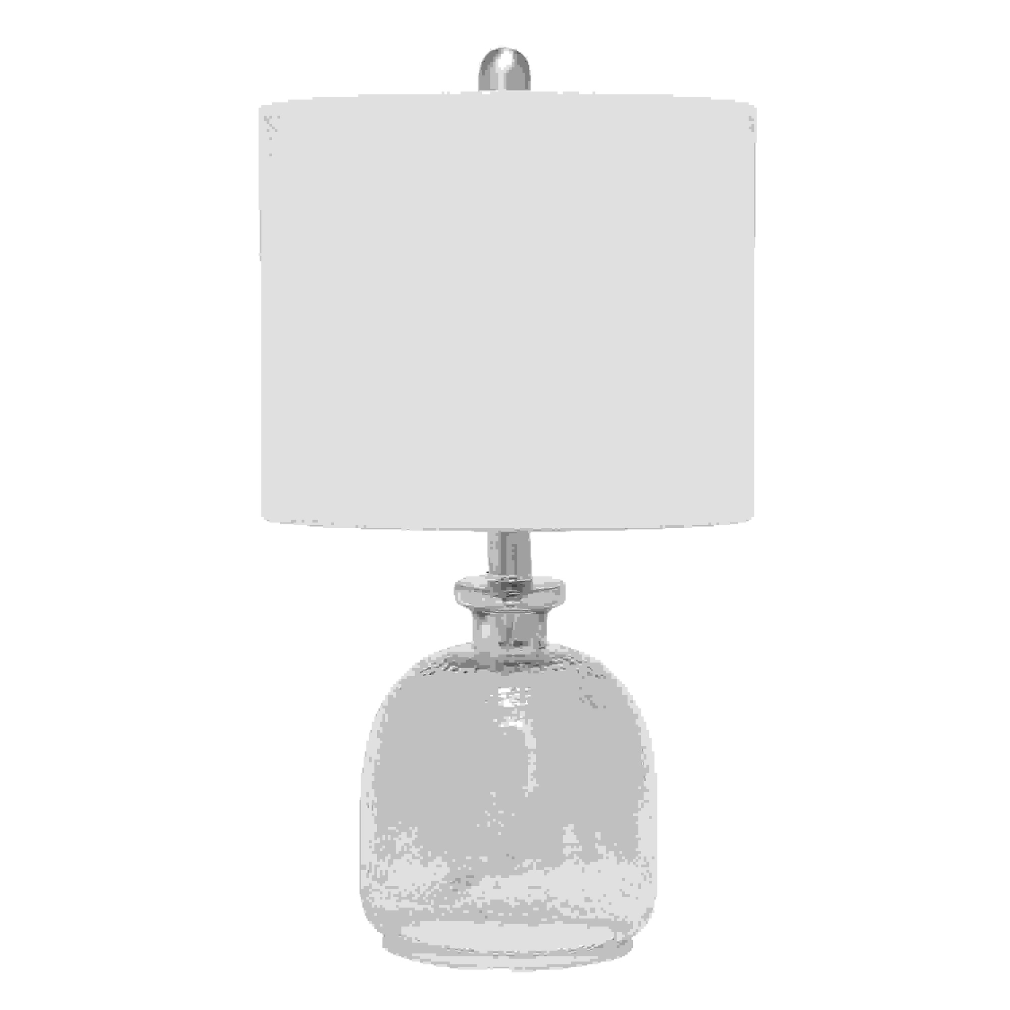 Lalia Home Smokey Gray Hammered Glass Jar Table Lamp with Gray Linen Shade