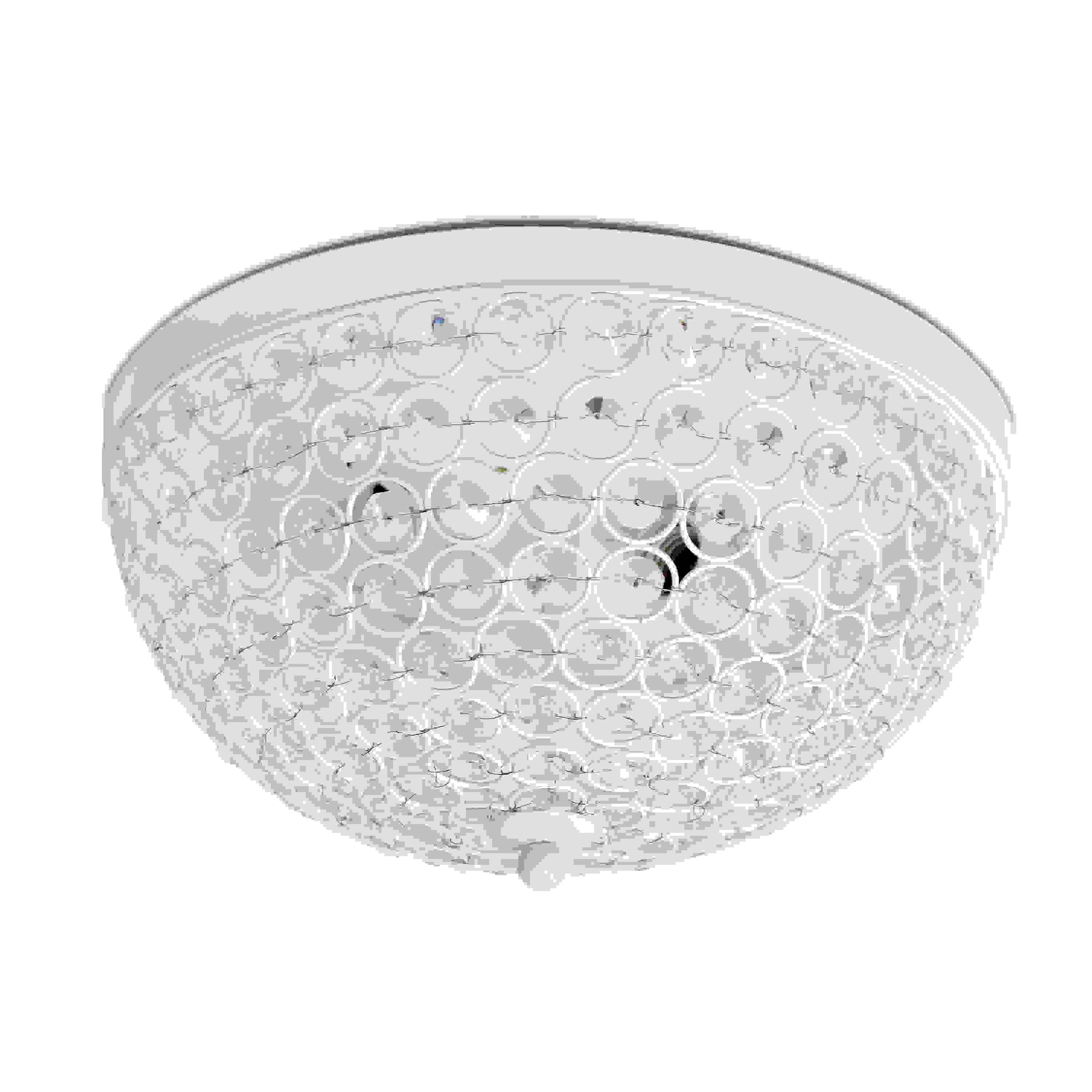  Lalia Home Crystal Glam 2 Light Ceiling Flush Mount, White