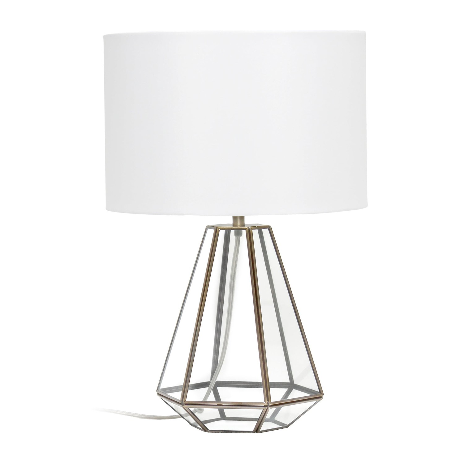 Lalia Home Transparent Triagonal Table Lamp, Brass