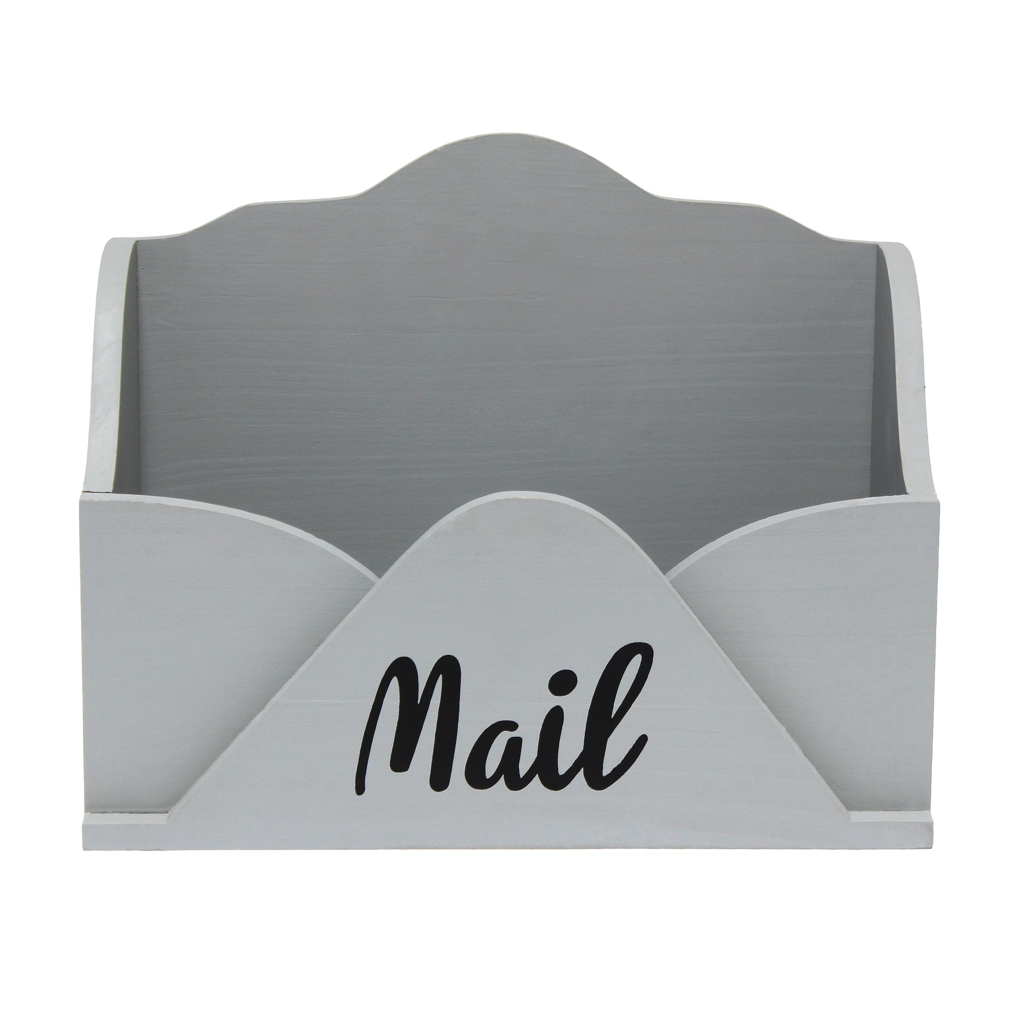 Desktop Letter Holder "Mail" Script in Black, Gray