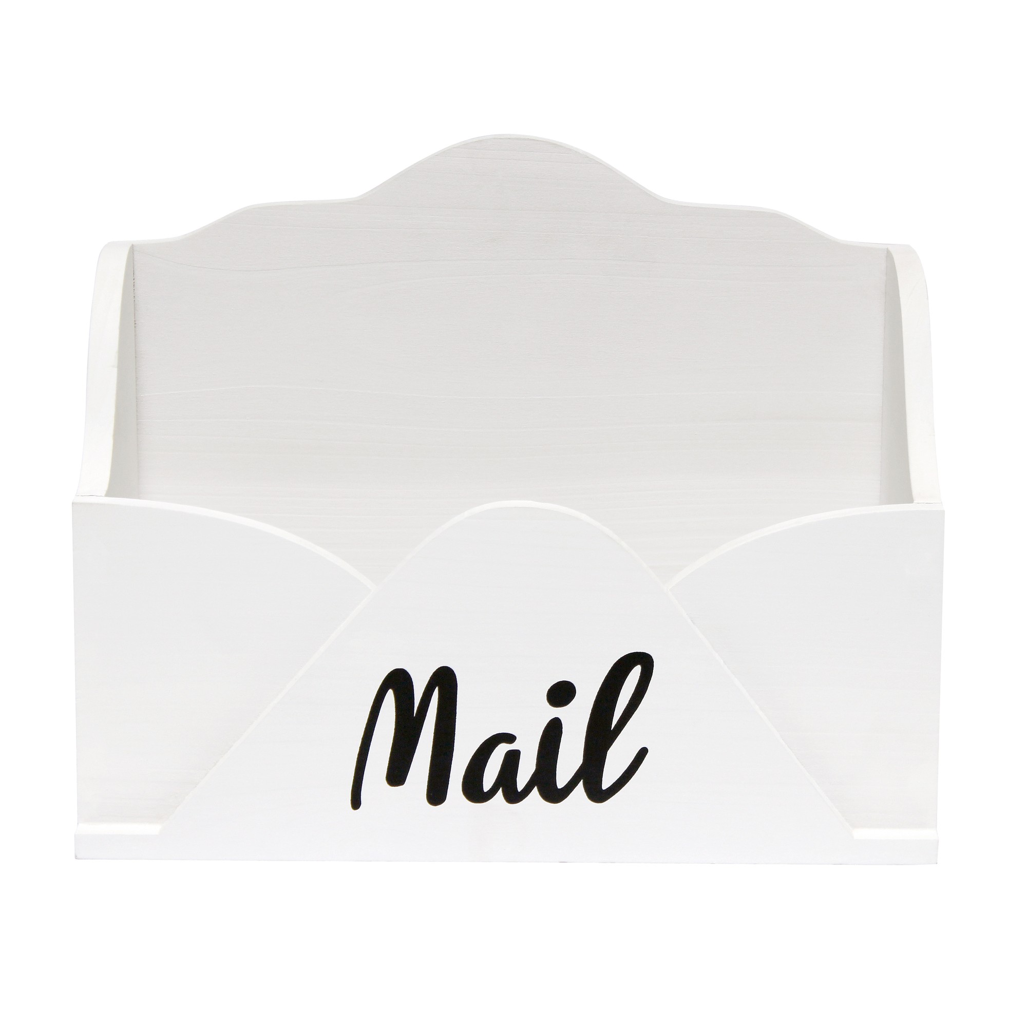 Desktop Letter Holder "Mail" Script in Blk, White