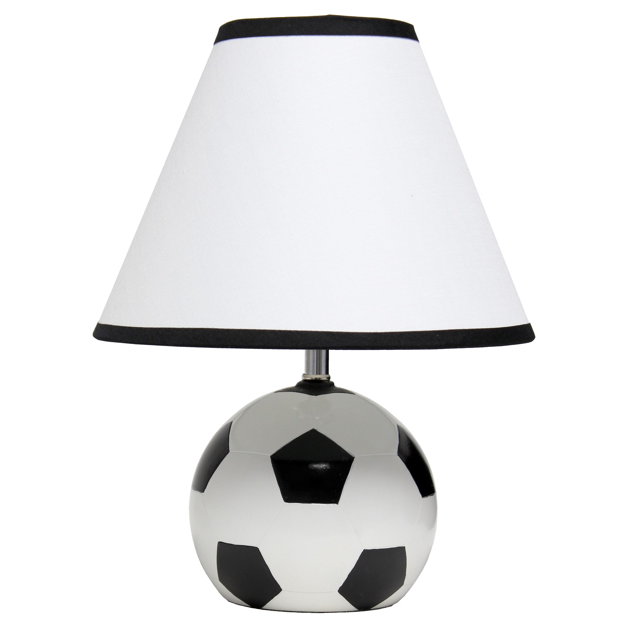 11.5" Tall Soccer Ball Table Lamp with White Shade