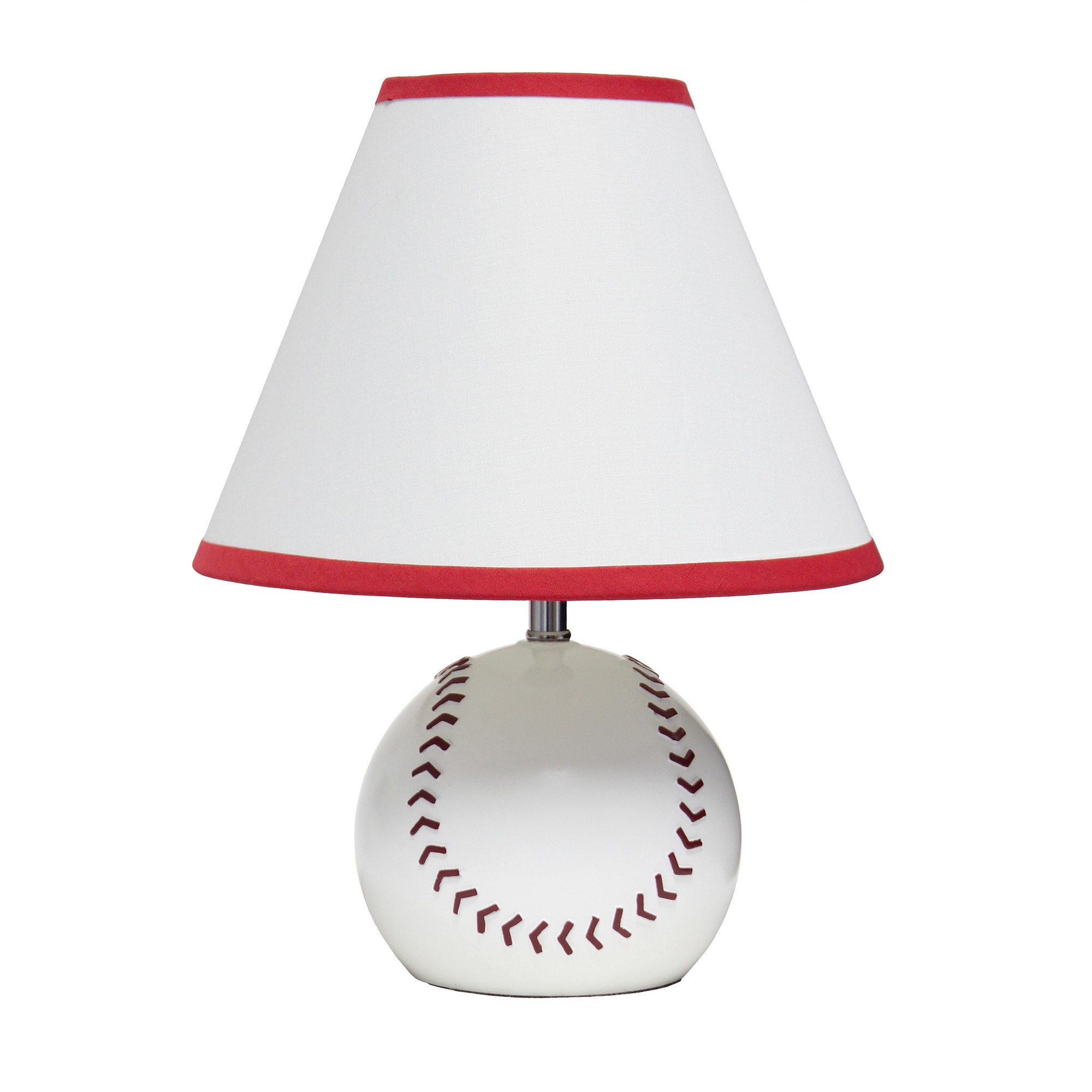 11.5" Tall Baseball Table Lamp with White Shade