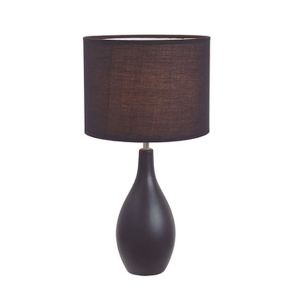 Simple Designs Black Oval Base Ceramic Table Lamp