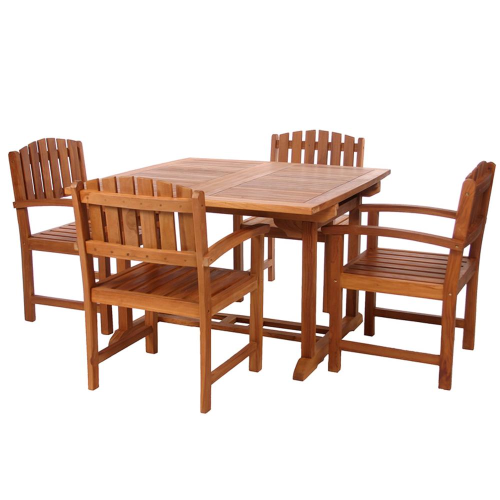 5-Piece Butterfly Extension Table Dining Chair Set