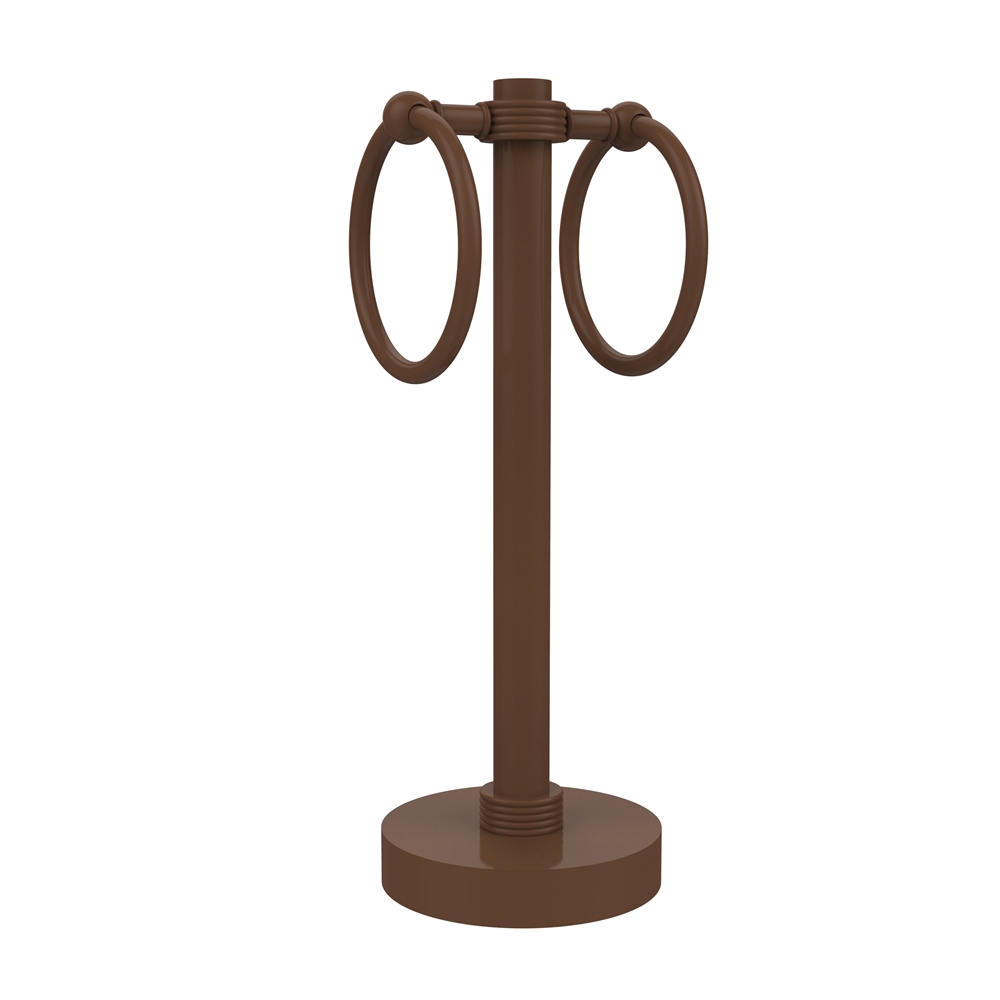 953G-ABZ Vanity Top 2 Towel Ring Guest Towel Holder with Groovy Accents, Antique Bronze