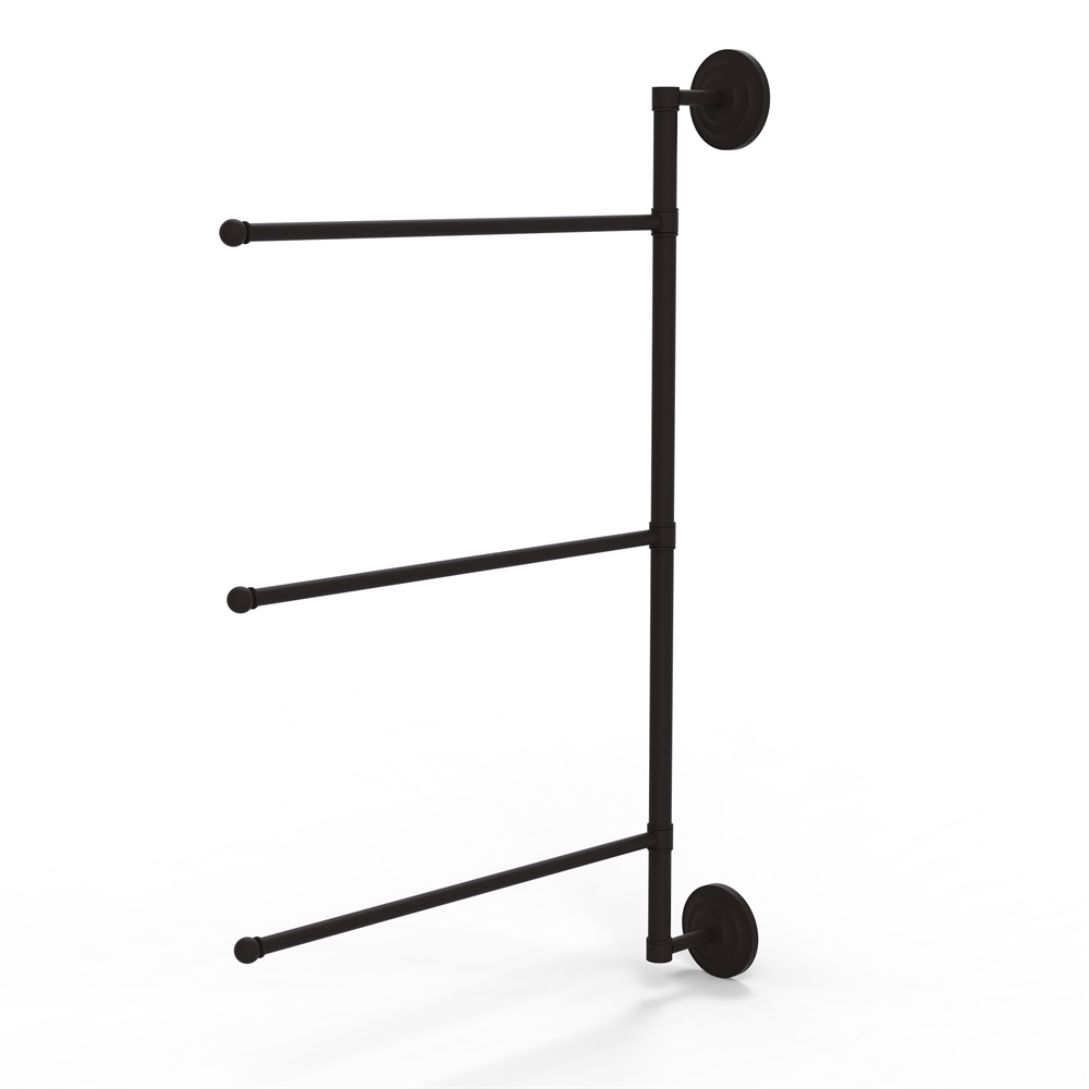 PQN-27/3/16/28-ORB Prestige Que New Collection 3 Swing Arm Vertical 28 Inch Towel Bar, Oil Rubbed Bronze