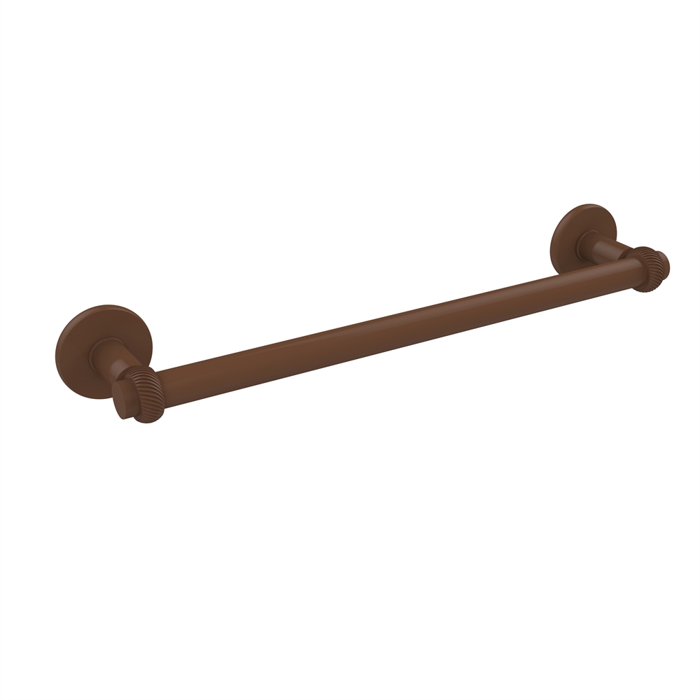 2051T/18-ABZ Continental Collection 18 Inch Towel Bar with Twist Detail, Antique Bronze