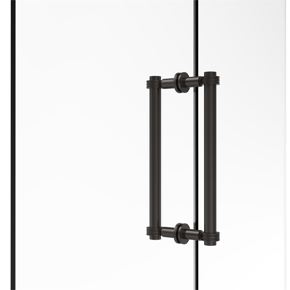 404D-12BB-ORB Contemporary 12 Inch Back to Back Shower Door Pull with Dotted Accent, Oil Rubbed Bronze