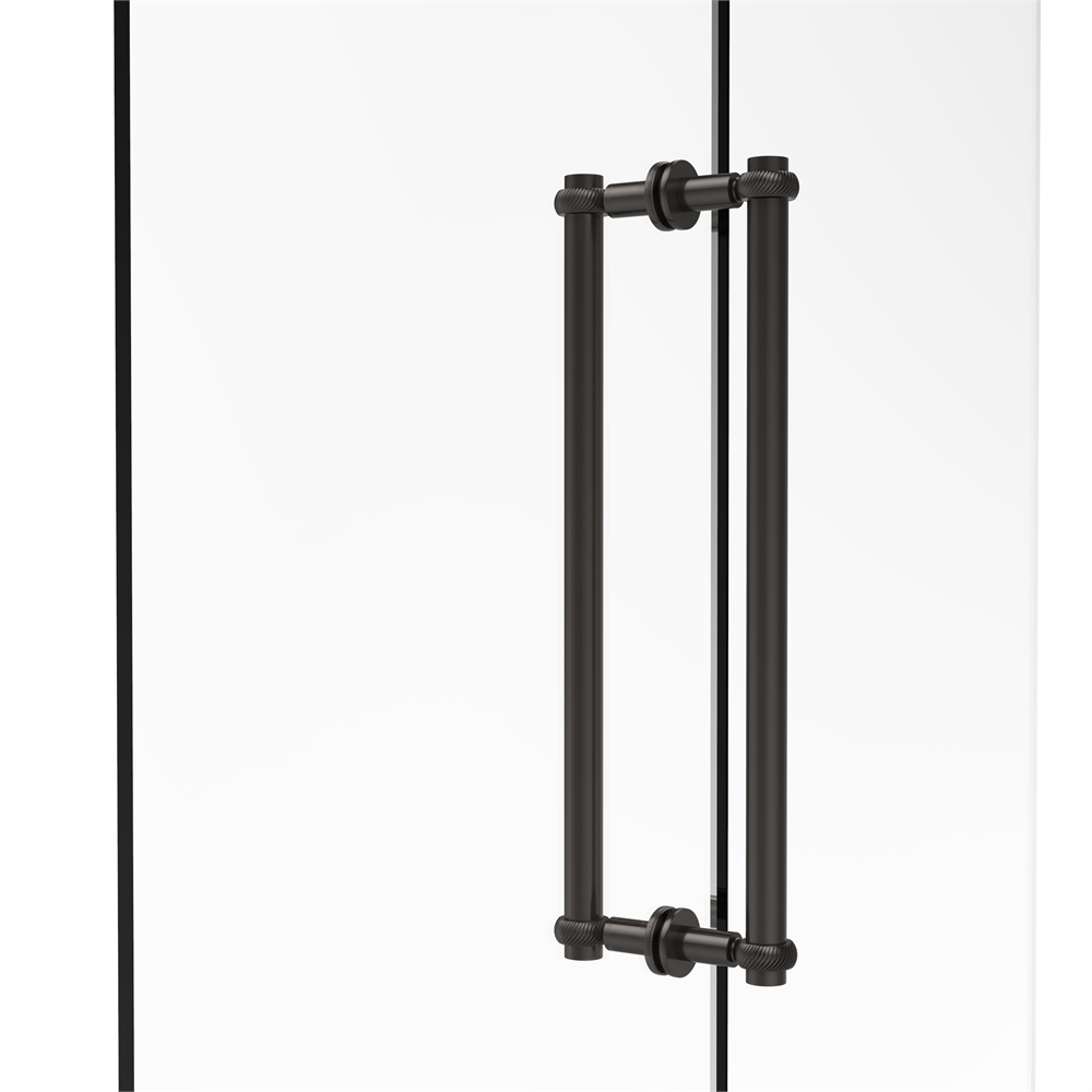 404T-18BB-ORB Contemporary 18 Inch Back to Back Shower Door Pull with Twisted Accent, Oil Rubbed Bronze