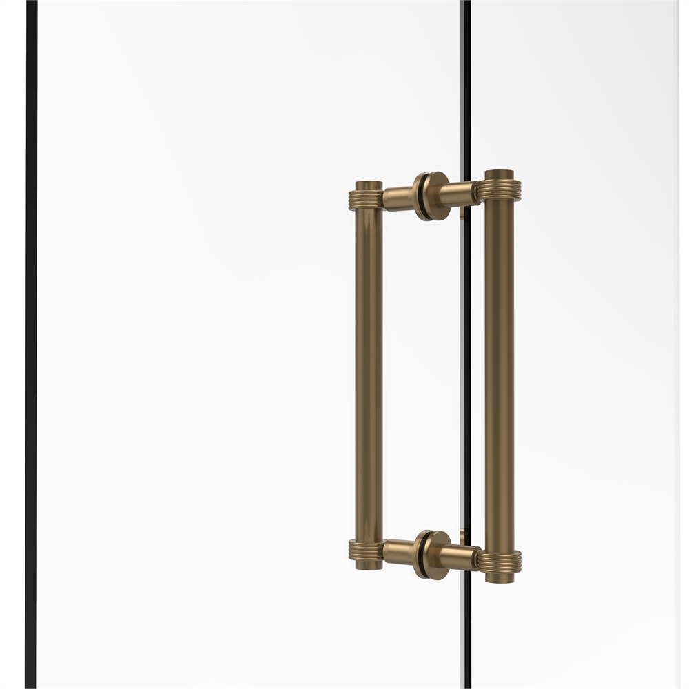 404G-12BB-BBR Contemporary 12 Inch Back to Back Shower Door Pull with Grooved Accent, Brushed Bronze