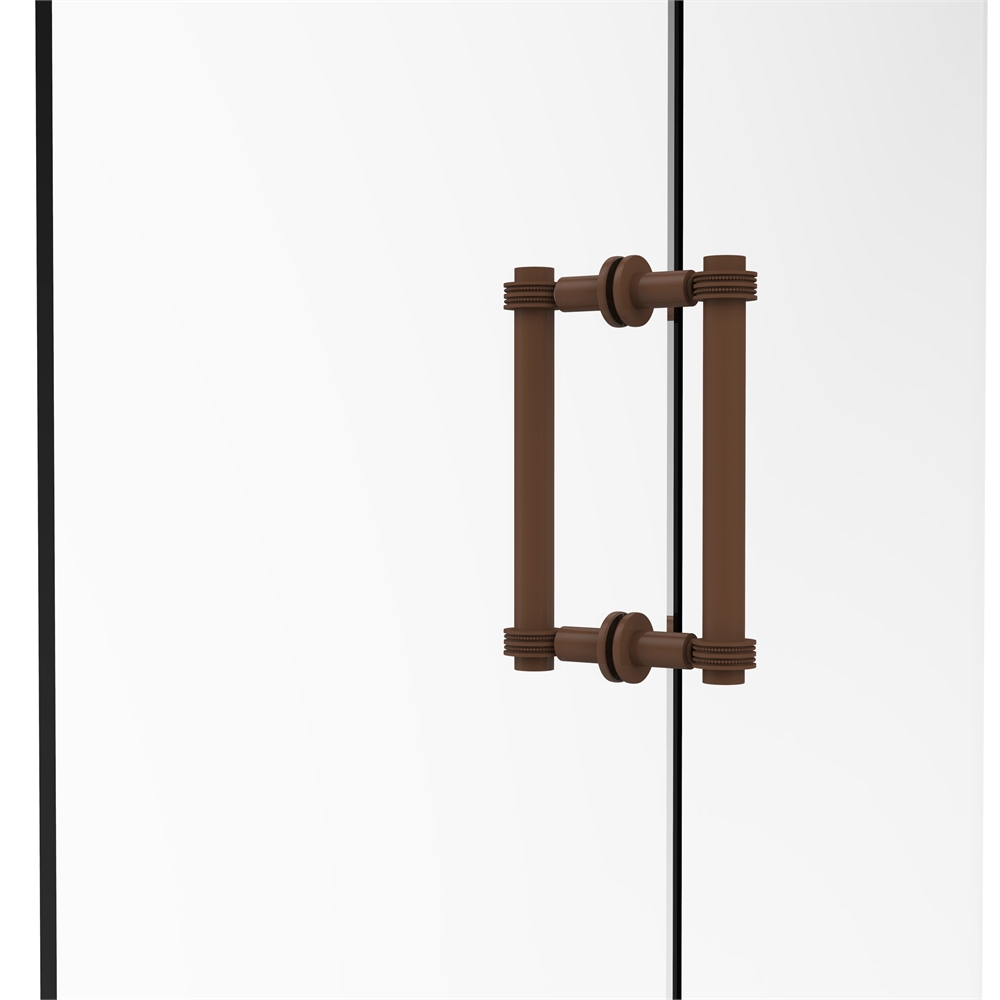 404D-8BB-ABZ Contemporary 8 Inch Back to Back Shower Door Pull with Dotted Accent, Antique Bronze