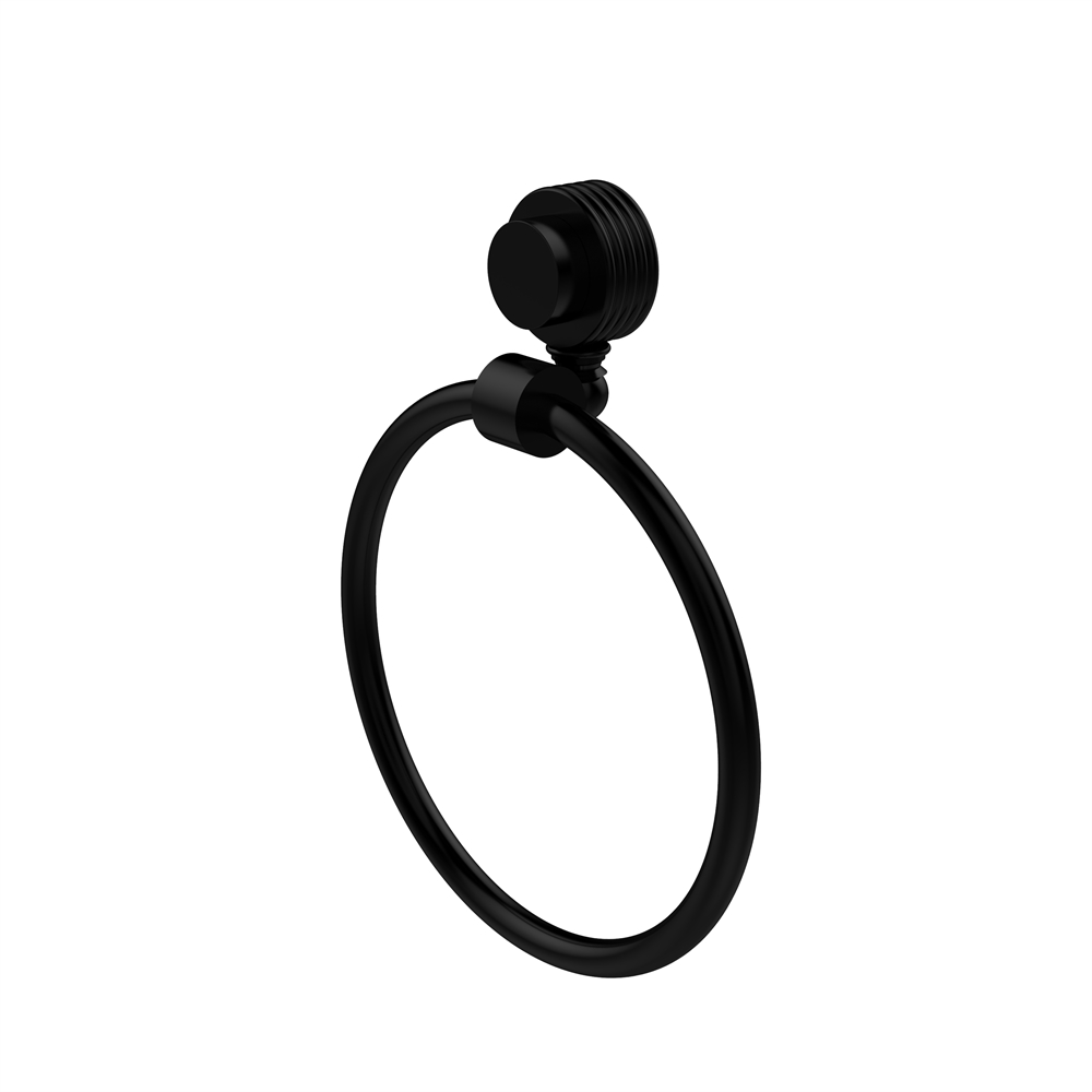 416G-BKM Venus Collection Towel Ring with Groovy Accent, Matte Black