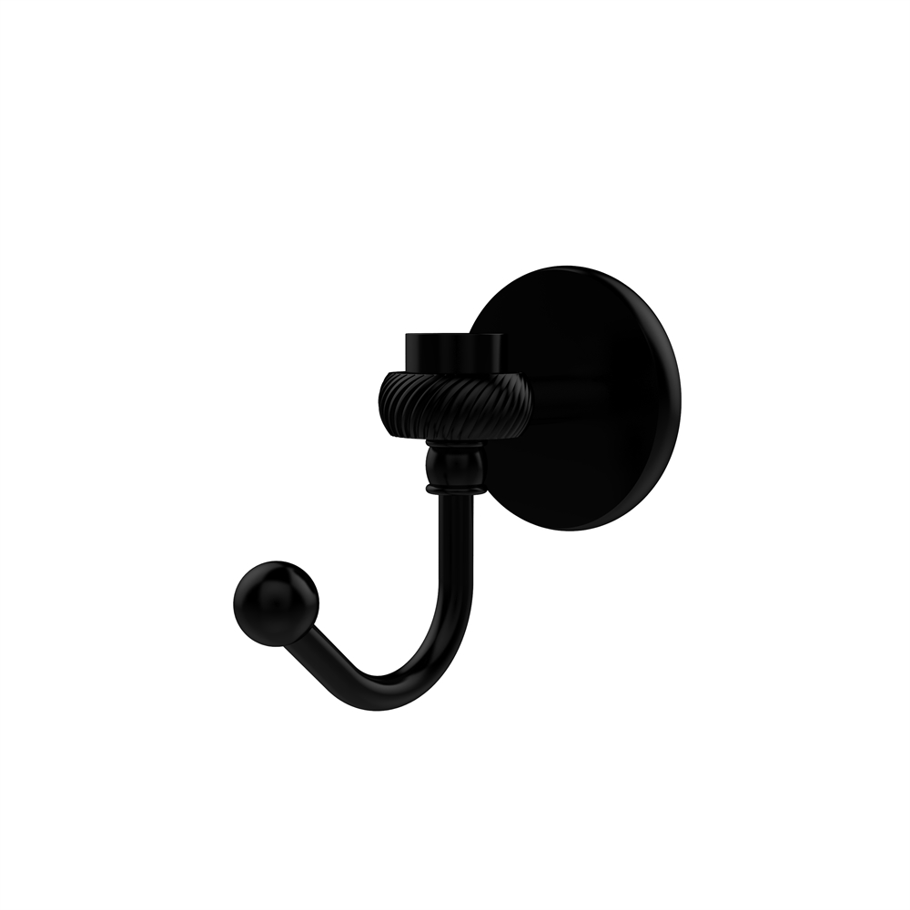 7120T-BKM Satellite Orbit One Robe Hook with Twisted Accents, Matte Black