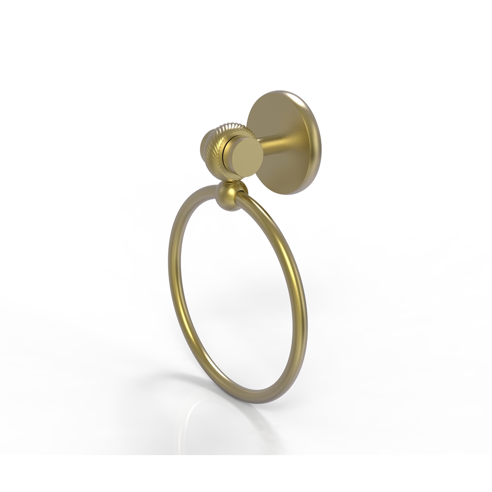 7216T-SBR Satellite Orbit Two Collection Towel Ring with Twist Accent, Satin Brass