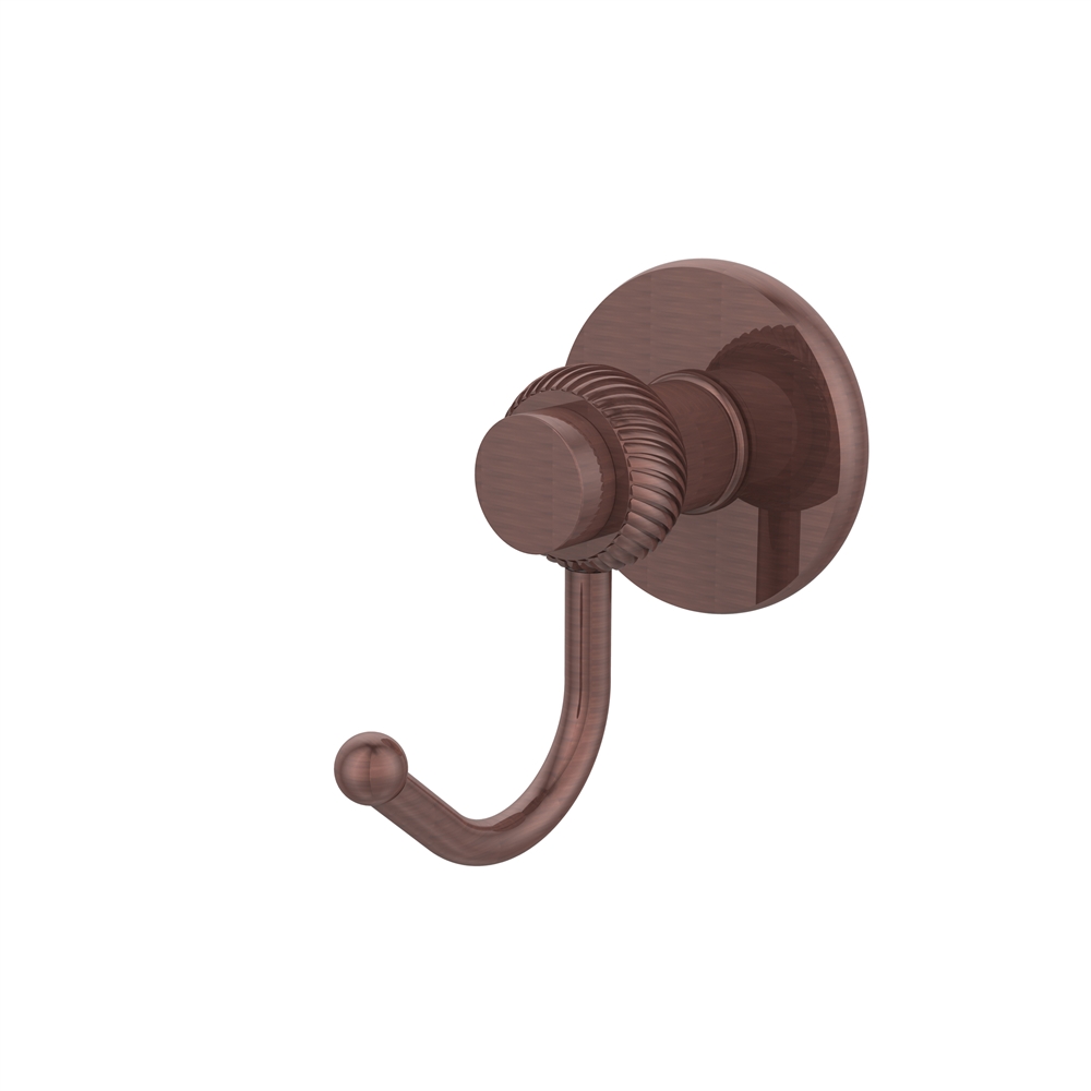 920T-CA Mercury Collection Robe Hook with Twisted Accents, Antique Copper