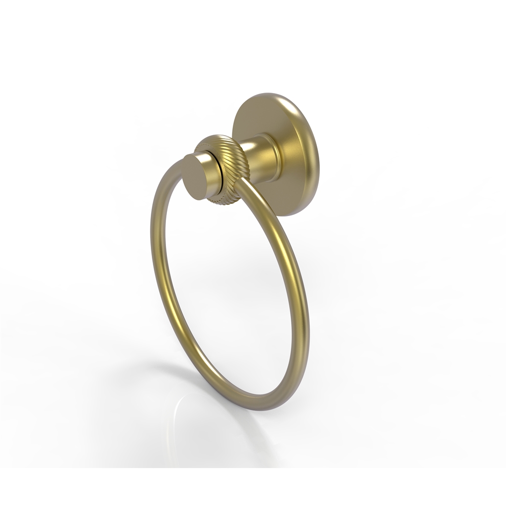 916T-SBR Mercury Collection Towel Ring with Twist Accent, Satin Brass