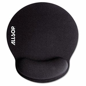 Allsop ComfortFoam Memory Foam Mouse Pad with Wrist Rest - 1" x 9" x 10" Dimension - Black - Memory Foam - Stress Resistant - 1 