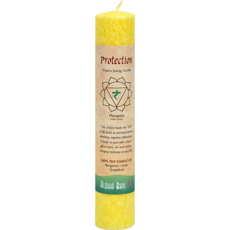Aloha Bay - Chakra Pillar Candle Protection Yellow - 1 Candle (1x8 IN)