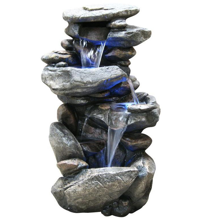 40" Rock Waterfall Fountain with LED Light