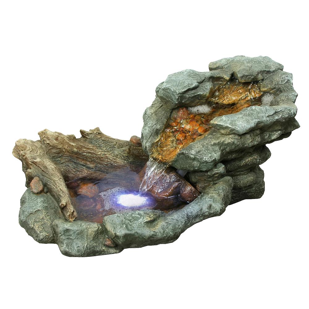 Rock Waterfall Fountain with LED Lights