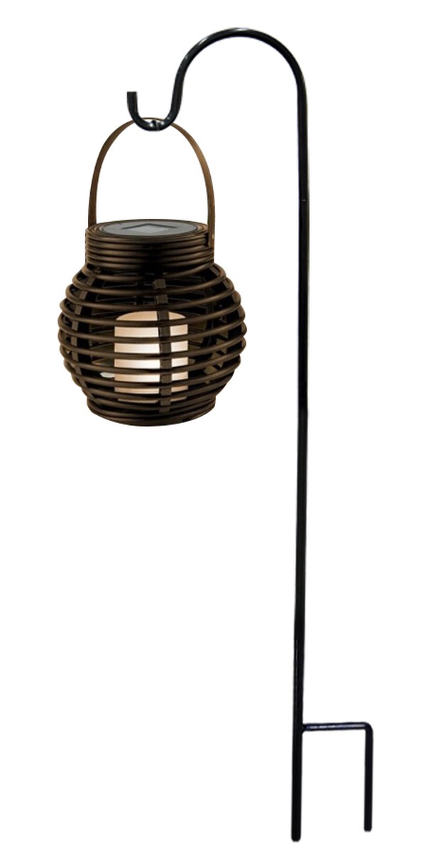 33" Solar LED Lantern with Shepard's Hook Metal Stake