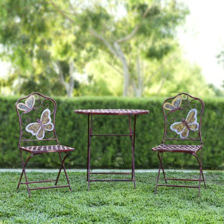 Butterfly Bistro Set Table and Two Chairs