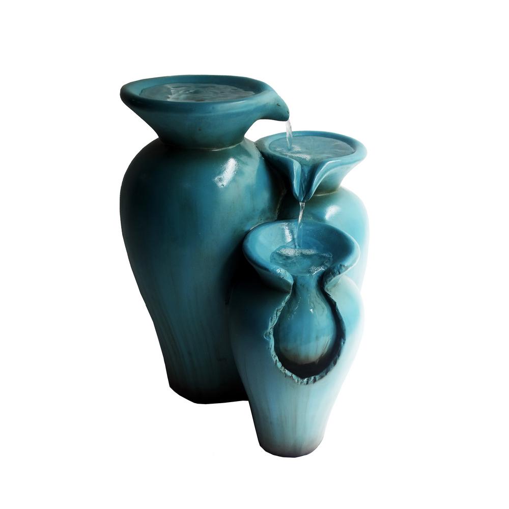 Turquoise Fountain Pot without LED Light