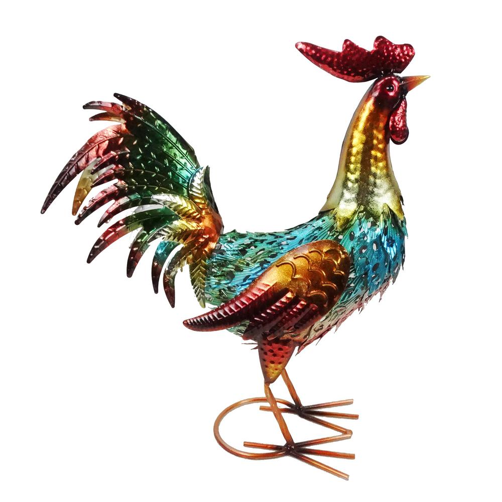 Glossy Metal Rooster DTcor with Dark Red Tail