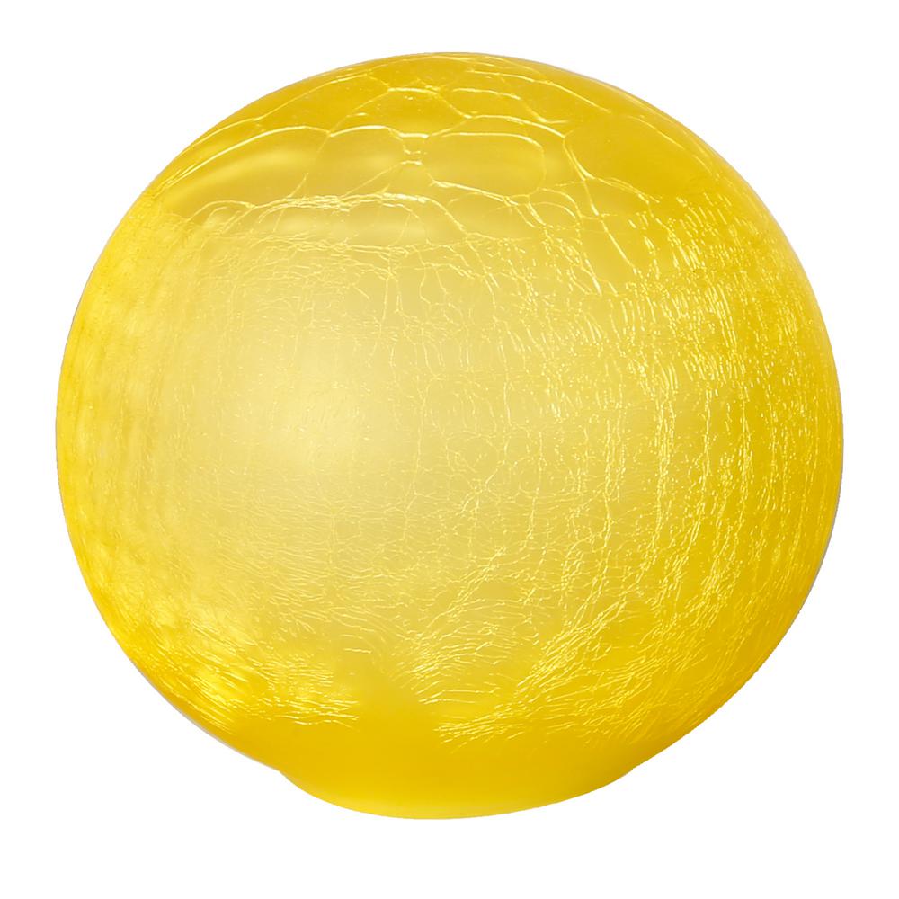 Yellow Textured Glass Gazing Globe with LED Lights