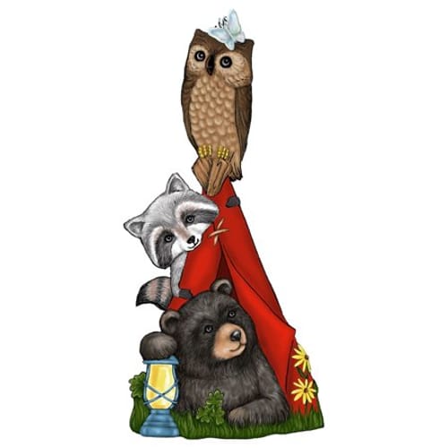 Solar Camping Nature Pals Statue with LED Lights
