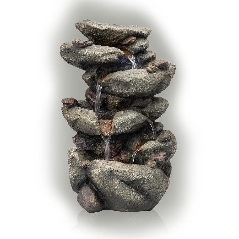 Rainforest Rock Fountain with LED Light