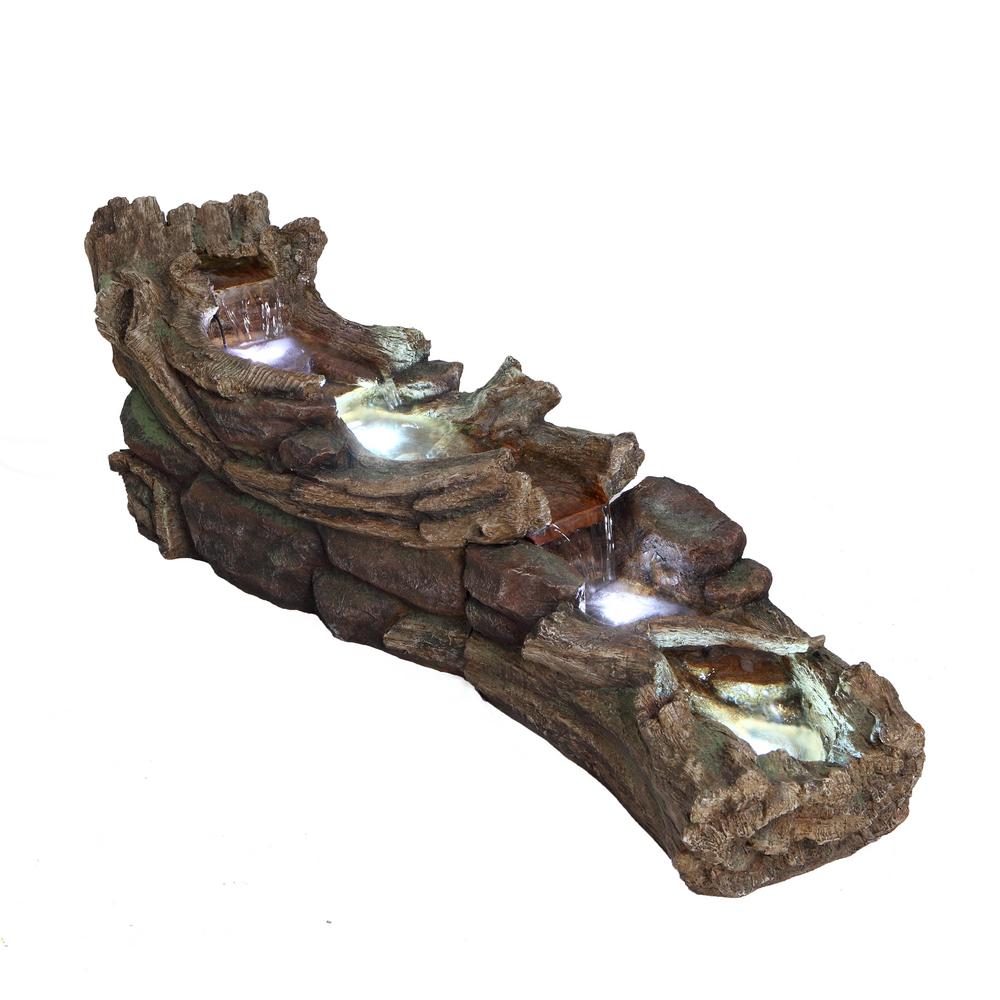 Rainforest River Rapids Fountain with LED Lights