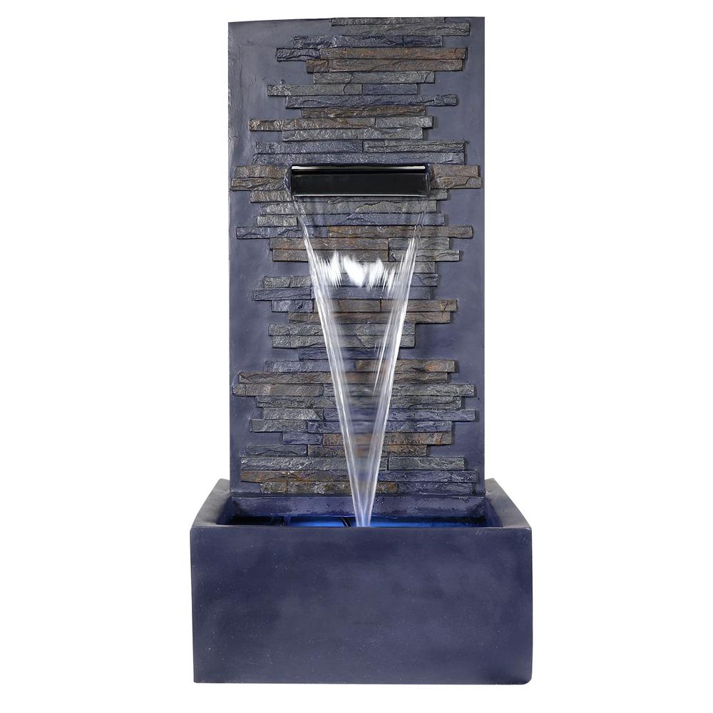 Modern Wall Fountain with LED Lights