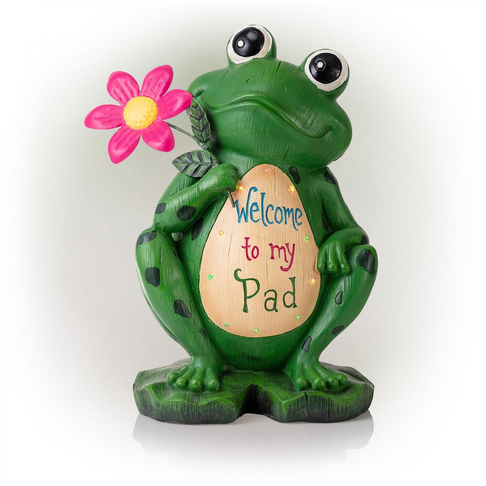 18" 'Welcome to my Pad' Frog Statuary