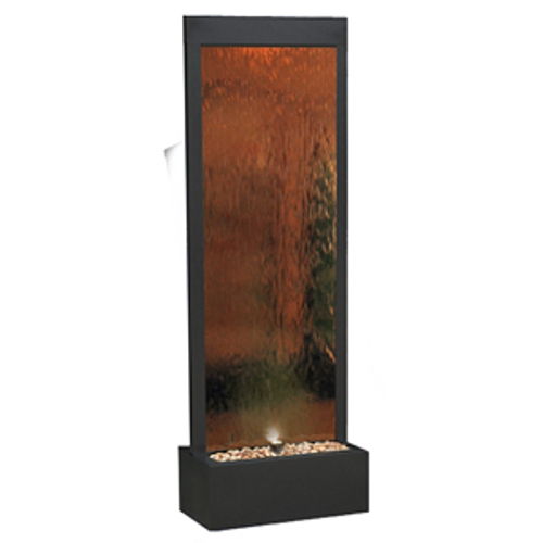 Mirror Waterfall-Bronze w/ Decorative Stones & Light