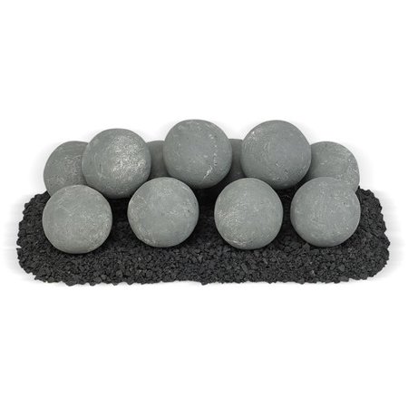 18" x 6" Cape Gray Uniform Set, 11-4" Lite Stone Balls with 5lbs Small Lava Rock