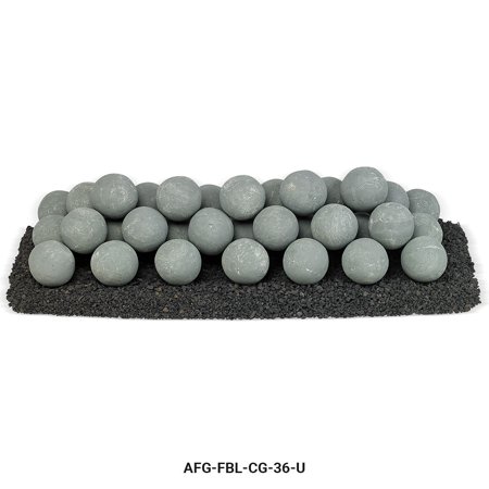 36" x 12" Cape Gray Uniform Set, 38-4" Lite Stone Balls with 20lbs Small Lava Rock