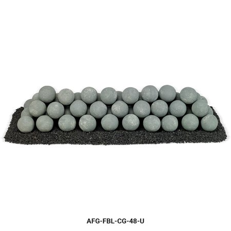 48" x 14" Cape Gray Uniform Set, 56-4" Lite Stone Balls with 35lbs Small Lava Rock