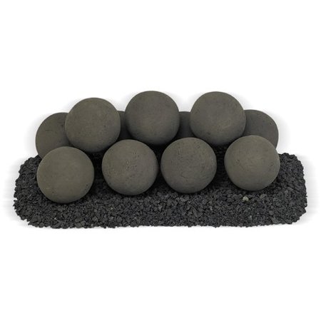 18" x 6" Thunder Gray Uniform Set, 11-4" Lite Stone Balls with 5lbs Small Lava Rock
