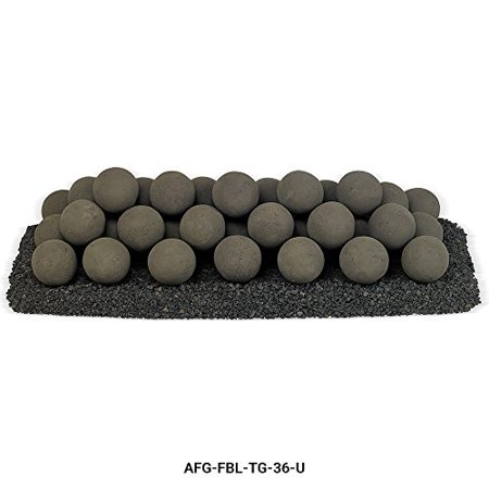 36" x 12" Sthunder Gray Uniform Set, 38-4" Lite Stone Balls with 20lbs Small Lava Rock