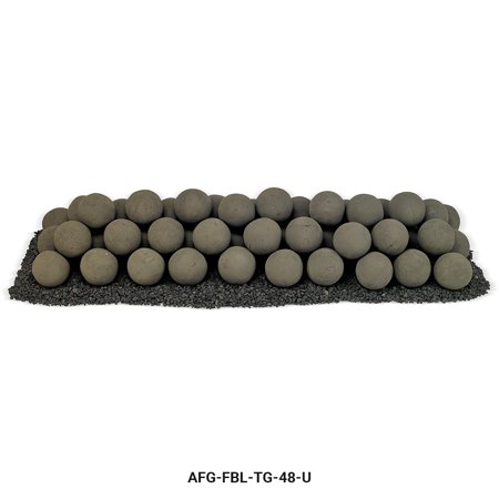 48" x 14" Thunder Gray Uniform Set, 56-4" Lite Stone Balls with 35lbs Small Lava Rock