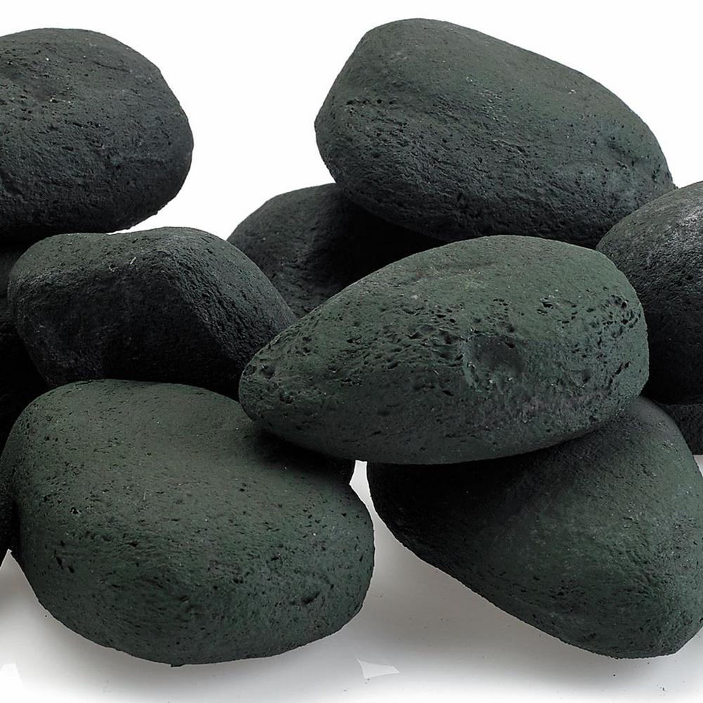 Matte Black Lite Stones - 15 Stone Set Includes 2 lbs Small Lava Rock