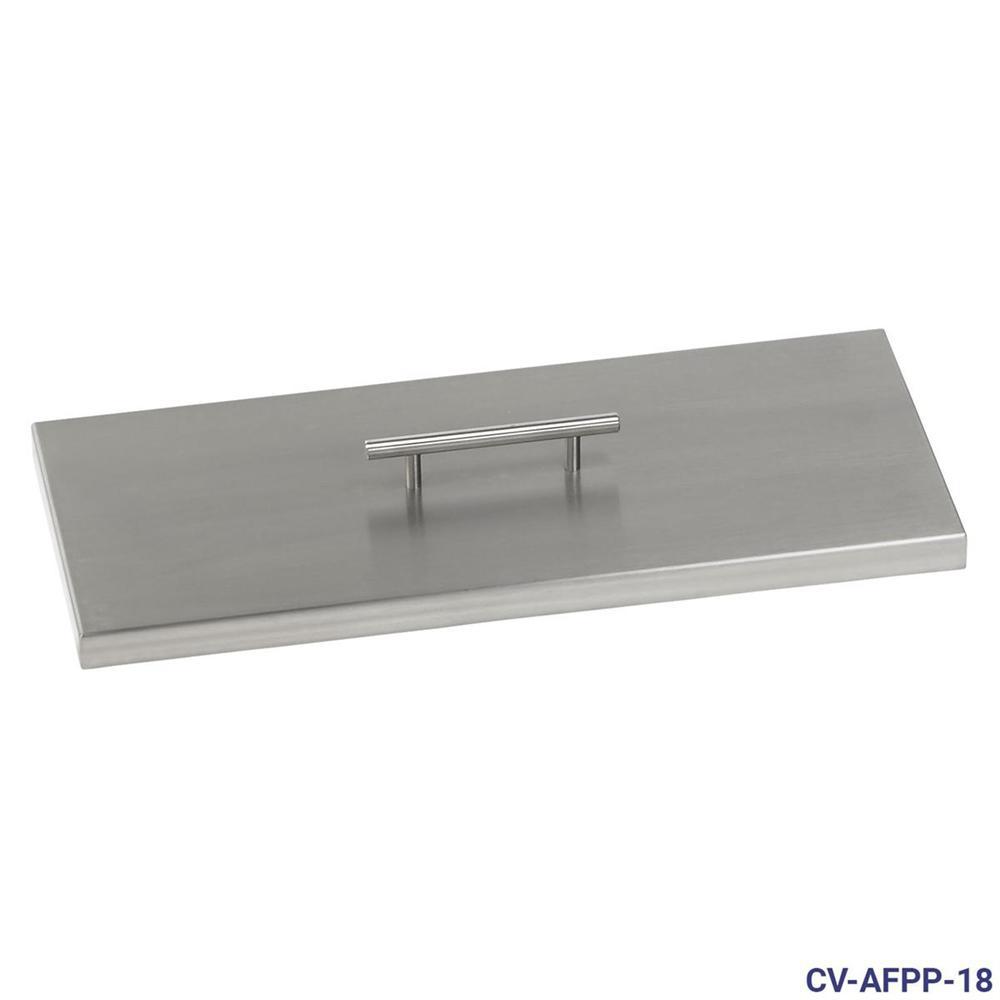 Stainless Steel Cover for 18" x 6" Rectangular Drop-In Fire Pit Pan